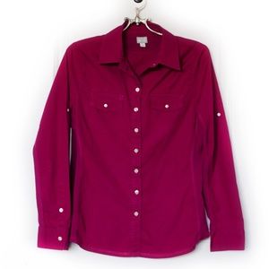 Converse One Star Roll Tab Long Sleeve Red Shirt  Size L